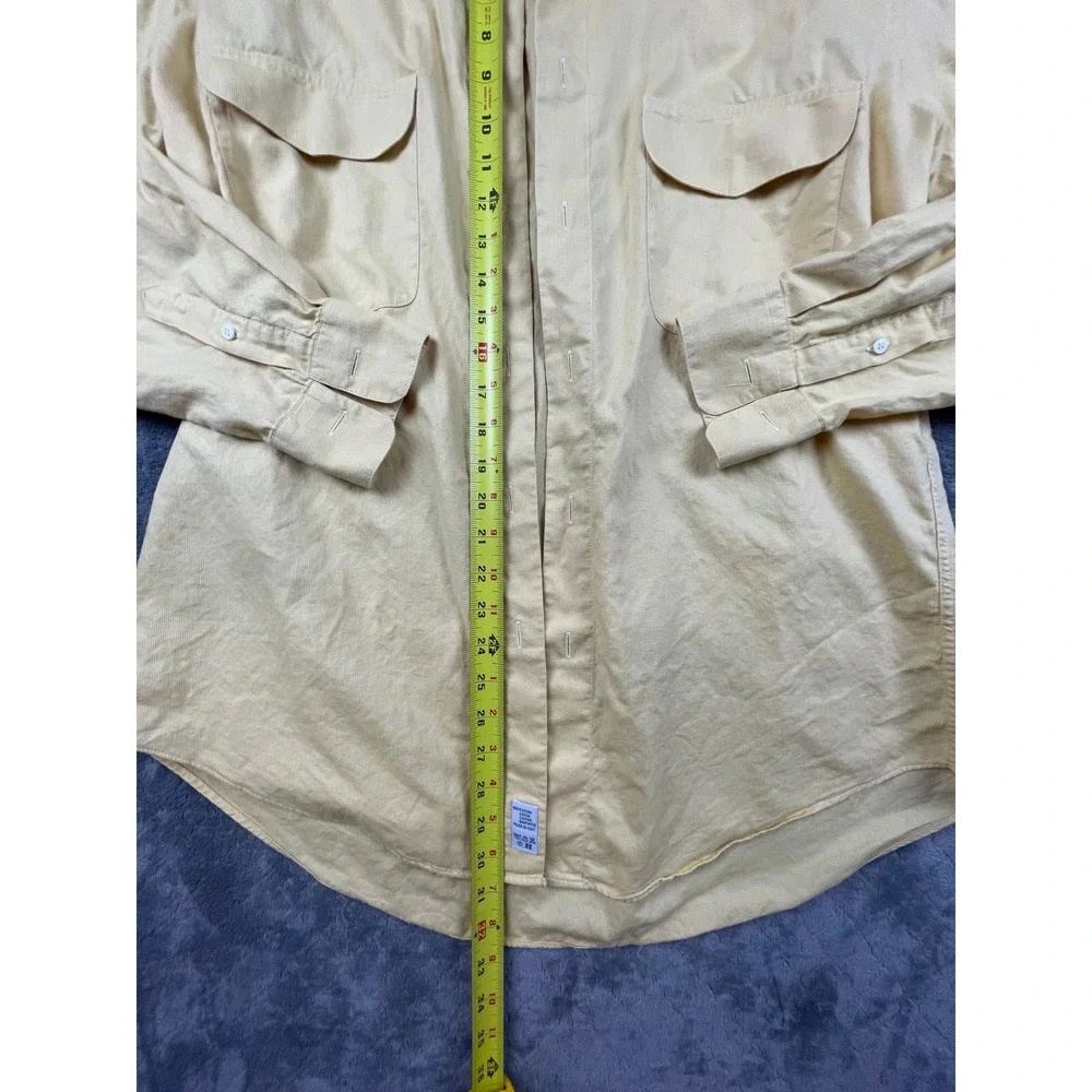 Acorn by Bob Goldfeder Mens Yellow Cotton‎ Button Down Shirt Made in Italy ML